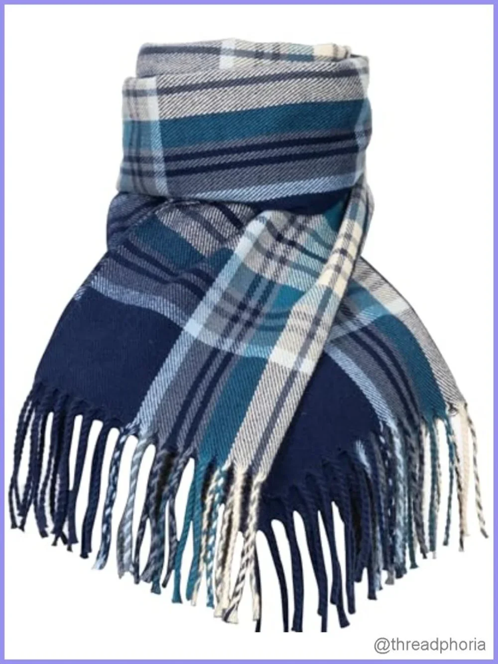 Soft Polyester Tartan Fringed Scarf & Shawl Wrap